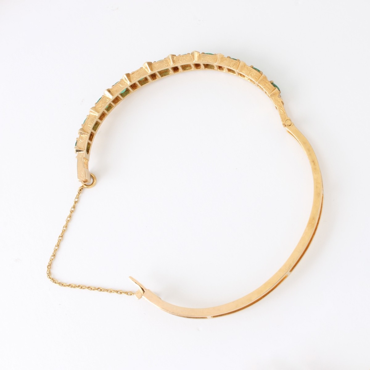 Emerald, Diamond and 14K Bracelet