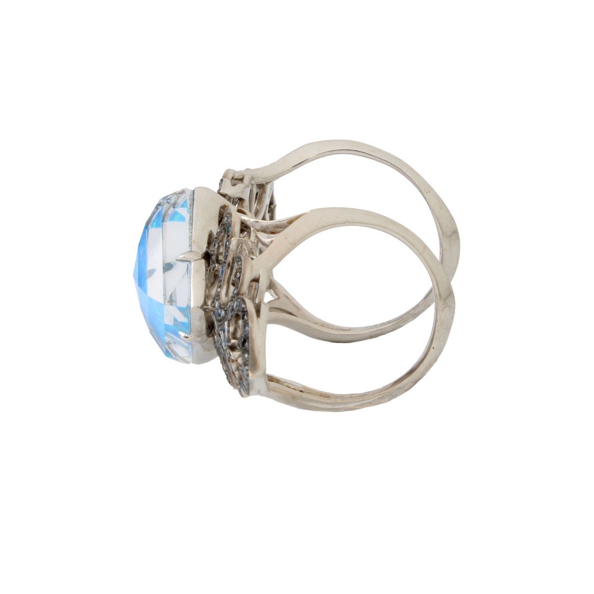 Opal, Sapphire, Diamond and 14K Ring