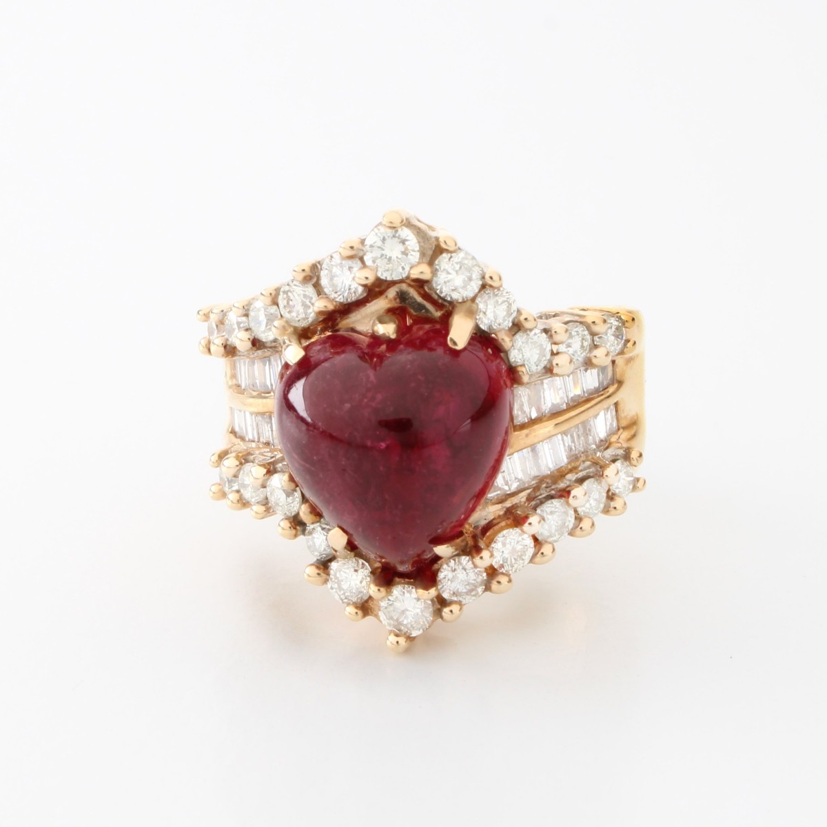 Tourmaline, Diamond and 14K Ring