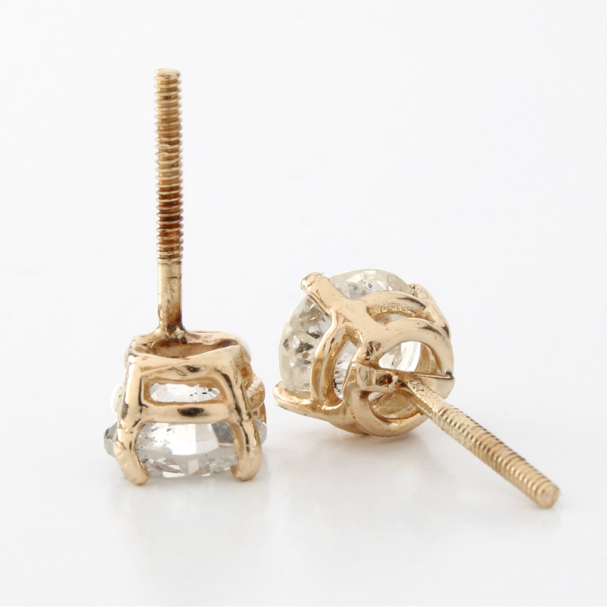 Diamond and 14K Stud Earrings