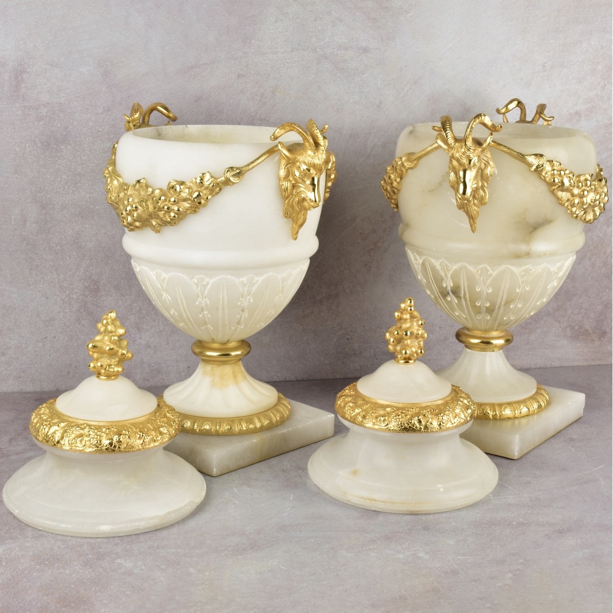Contemporary Alabaster Urns