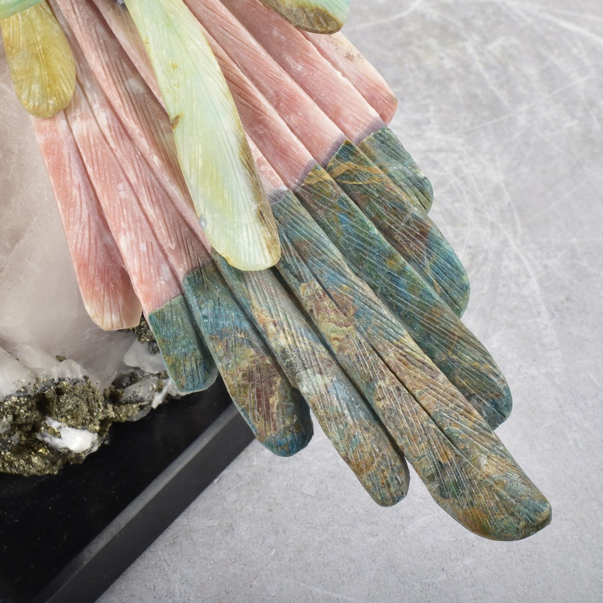 Carved Gemstone Parrot