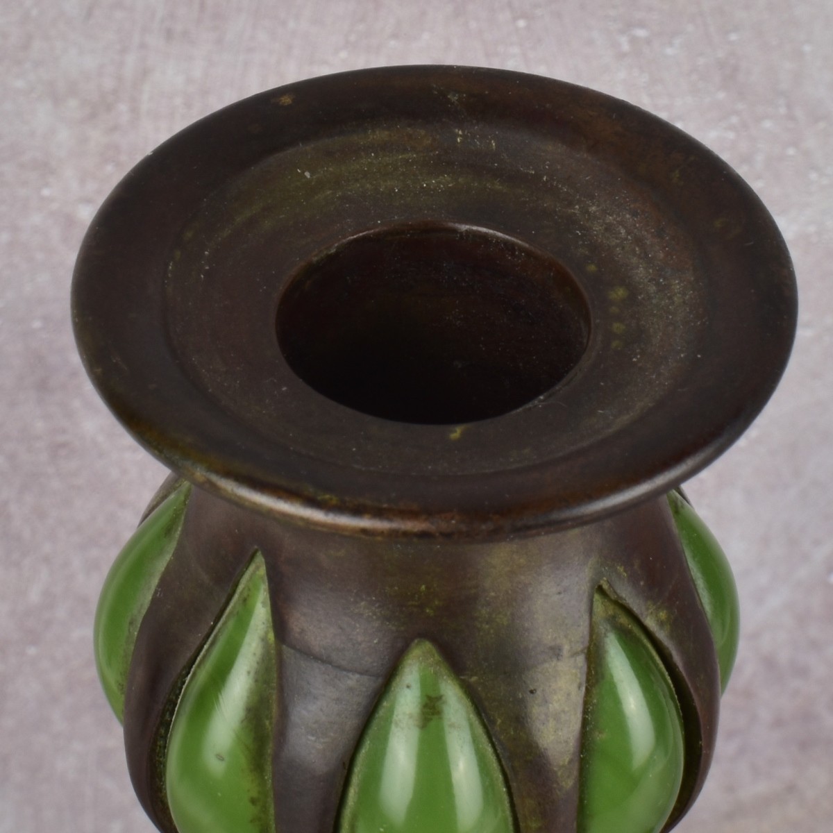 Pair of Tiffany Studios Candlesticks.