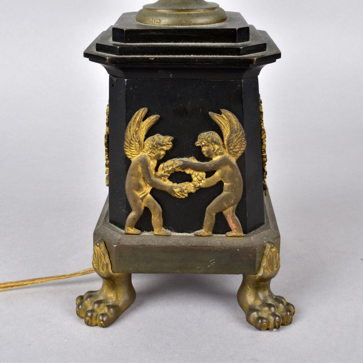 20C French Empire Style Gilt Bronze Lamp