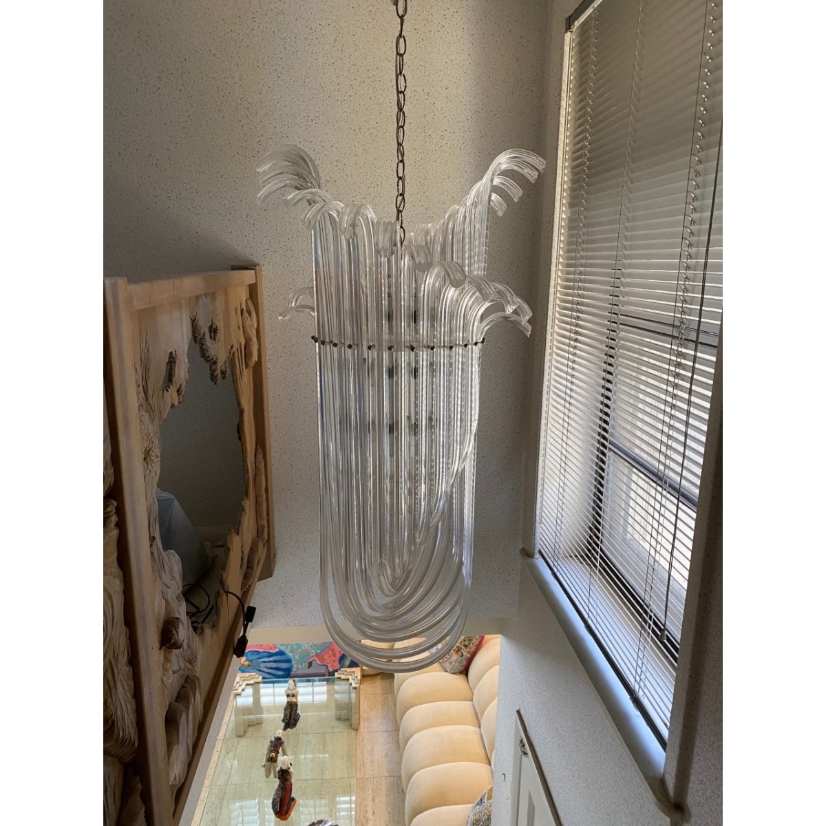 Lg. Acrylic Drop Geometric Chandelier