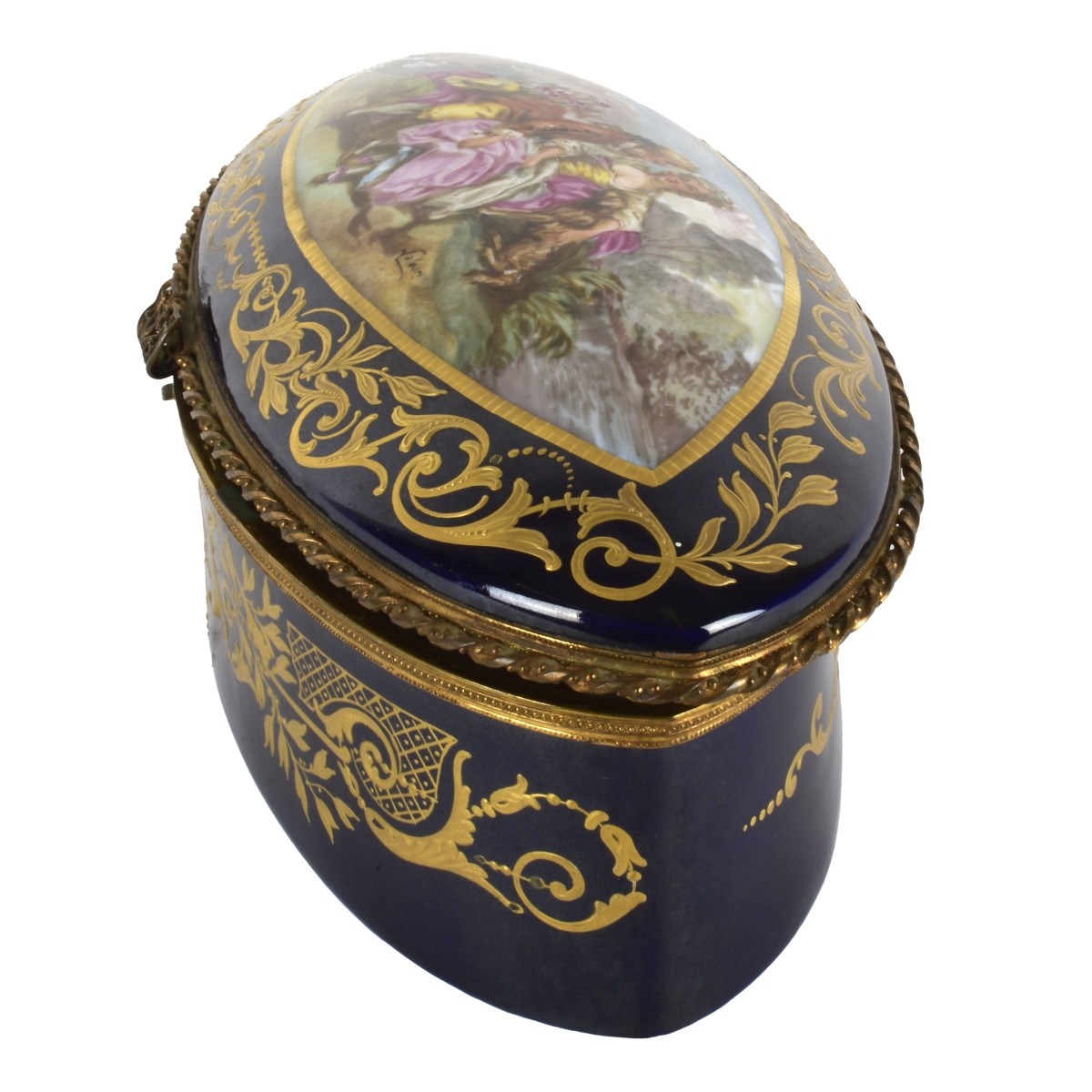 Antique Sevres Cobalt Box