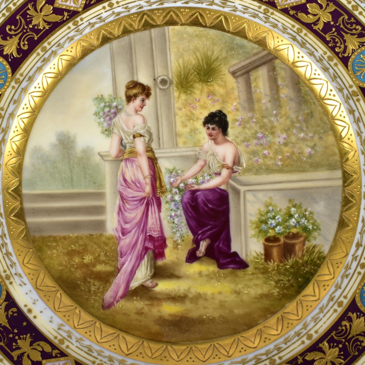 19/20th Century Royal Vienna Hand-Painted Cabinet