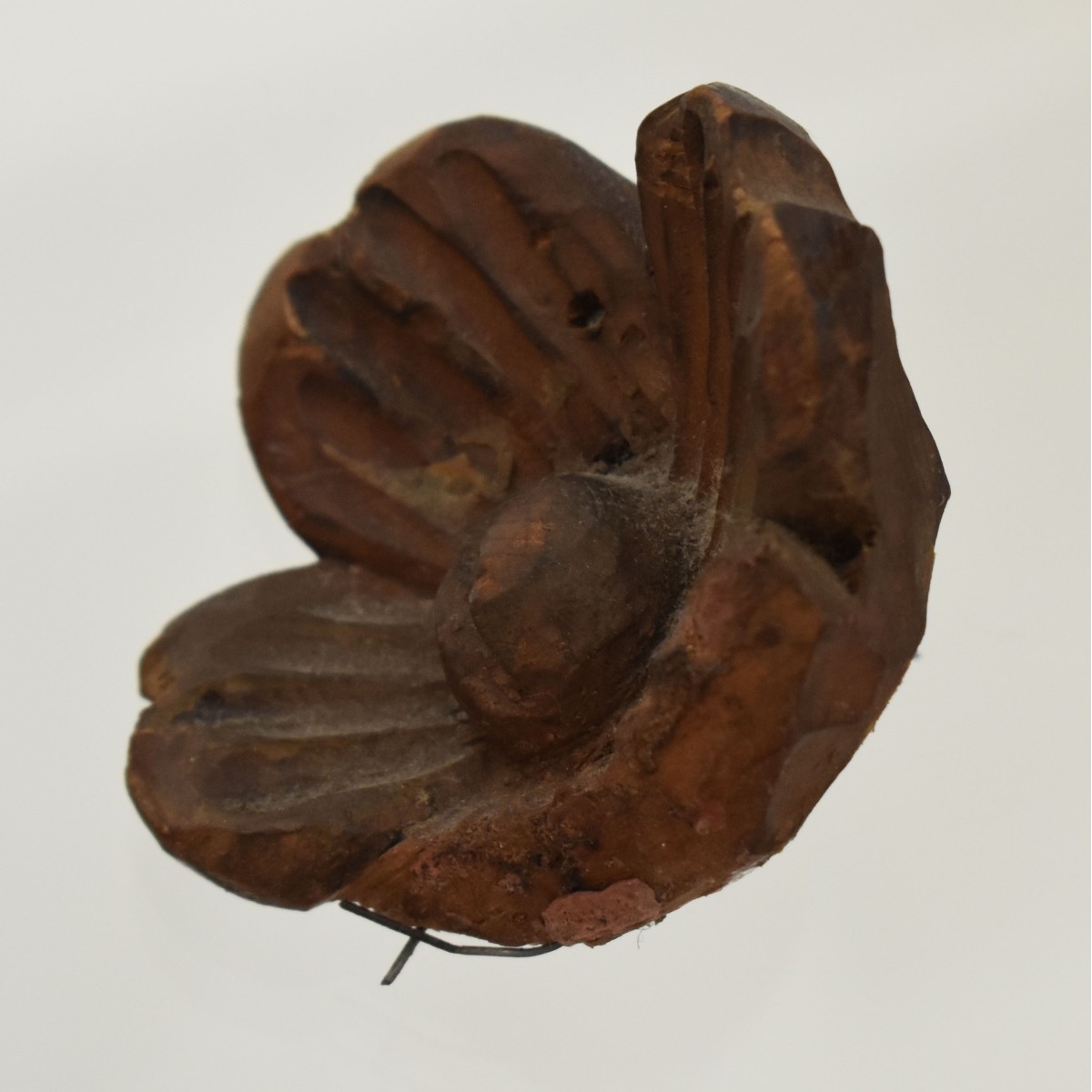 Vintage Carved Wood and Glass Console Table