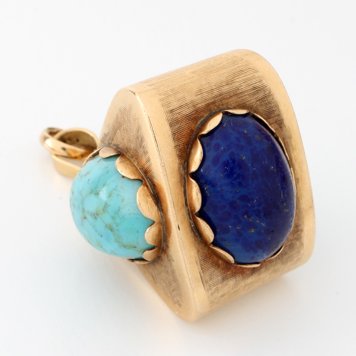 Turquoise, Lapis and 18K Pendant