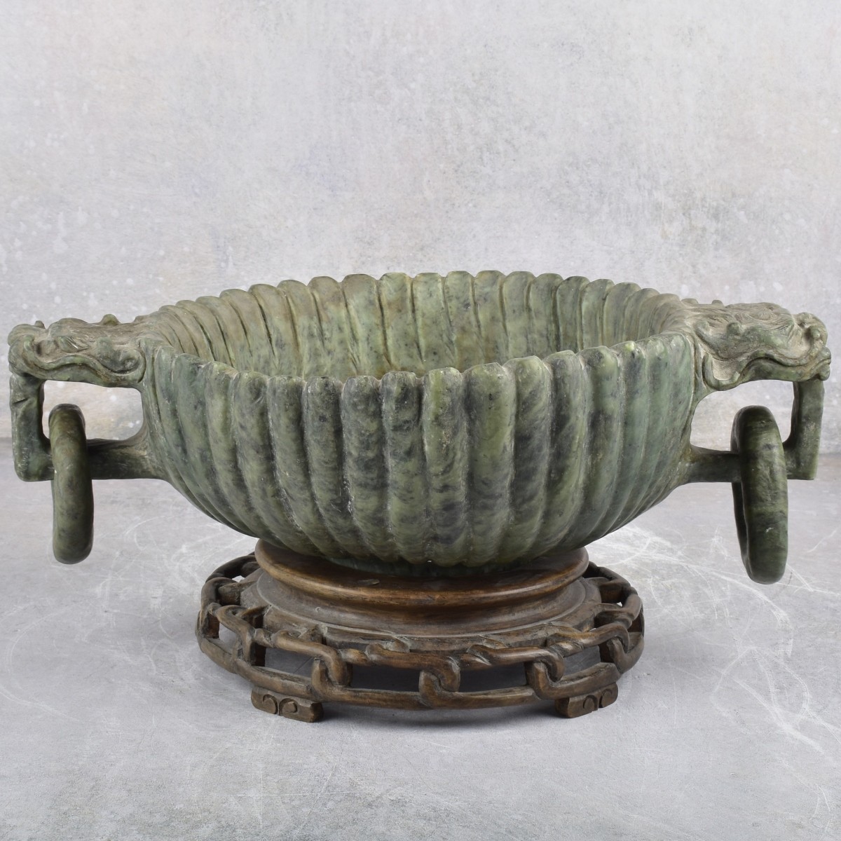 Chinese Hand Carved Jade Bowl