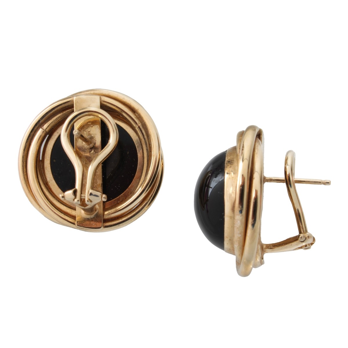 Black Onyx and 14K Earrings