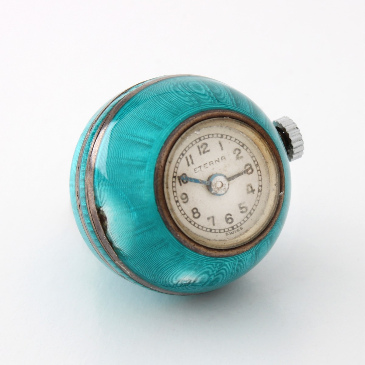Deco Eterna Enamel Bell Pendant Watch