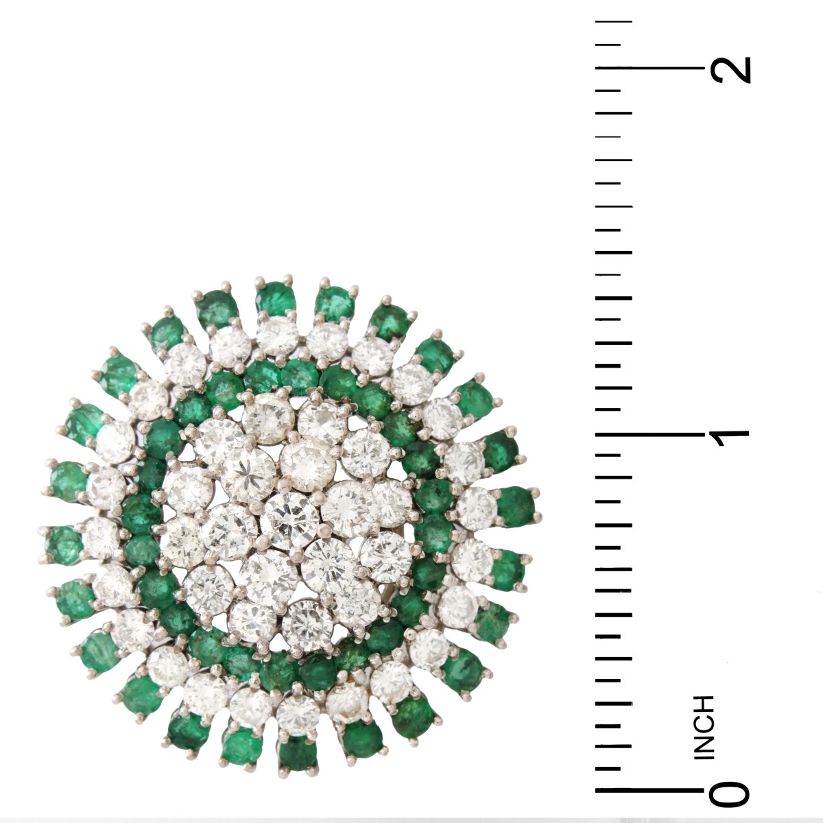 Diamond, Emerald, 18K Pendant/Brooch
