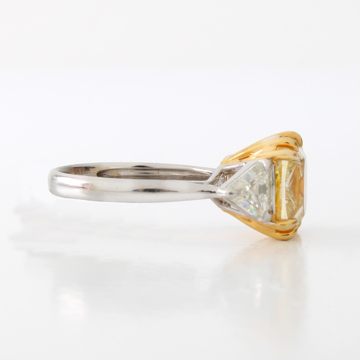 GIA 6.03 Fancy Yellow Diamond and 18K Ring