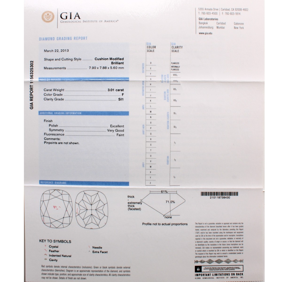 GIA Diamond and Platinum Necklace