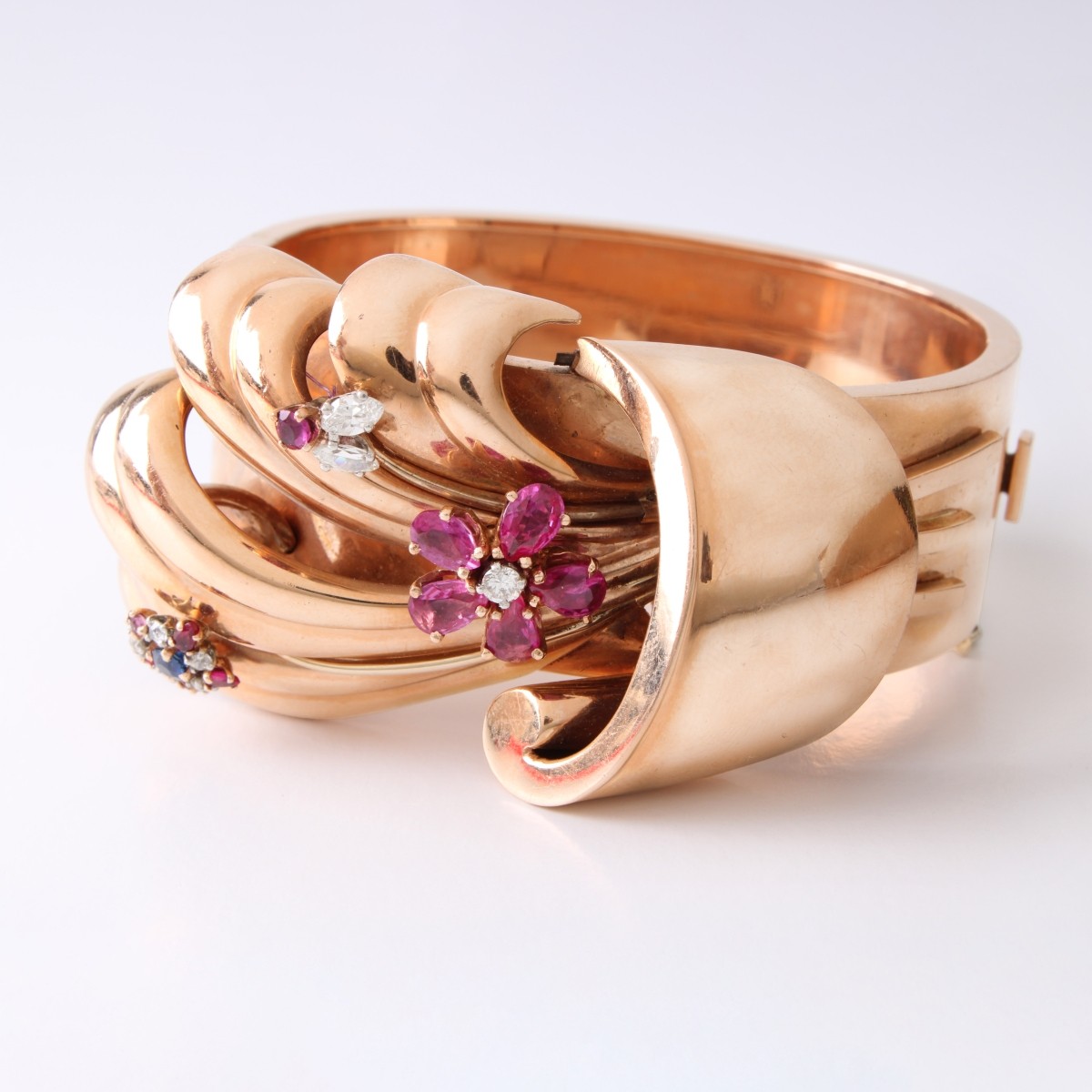 Gemstone and 14K Bracelet Watch