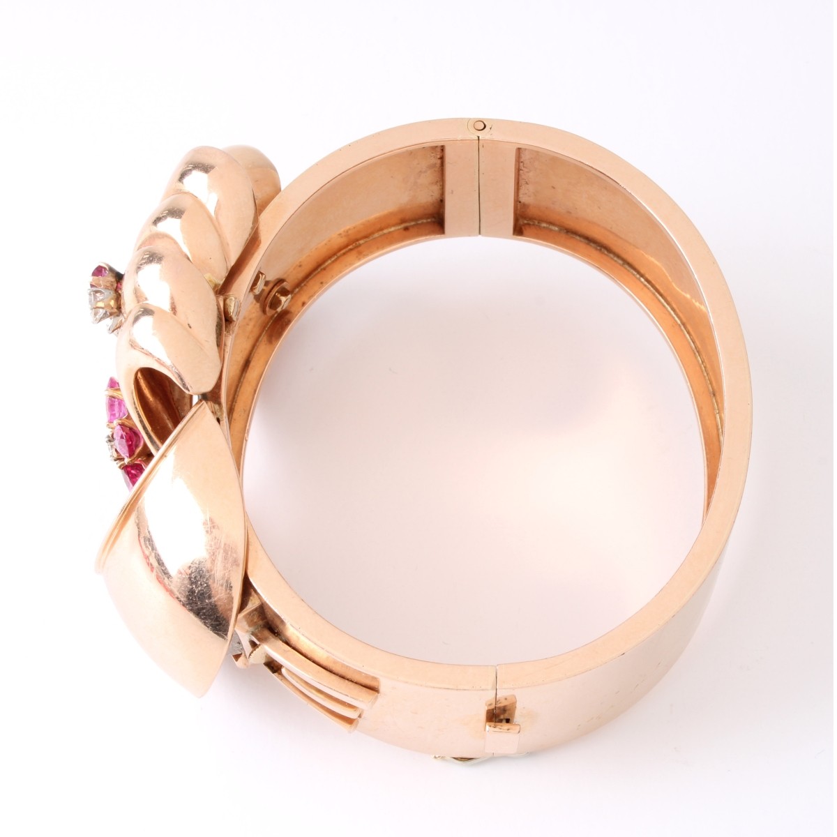 Gemstone and 14K Bracelet Watch