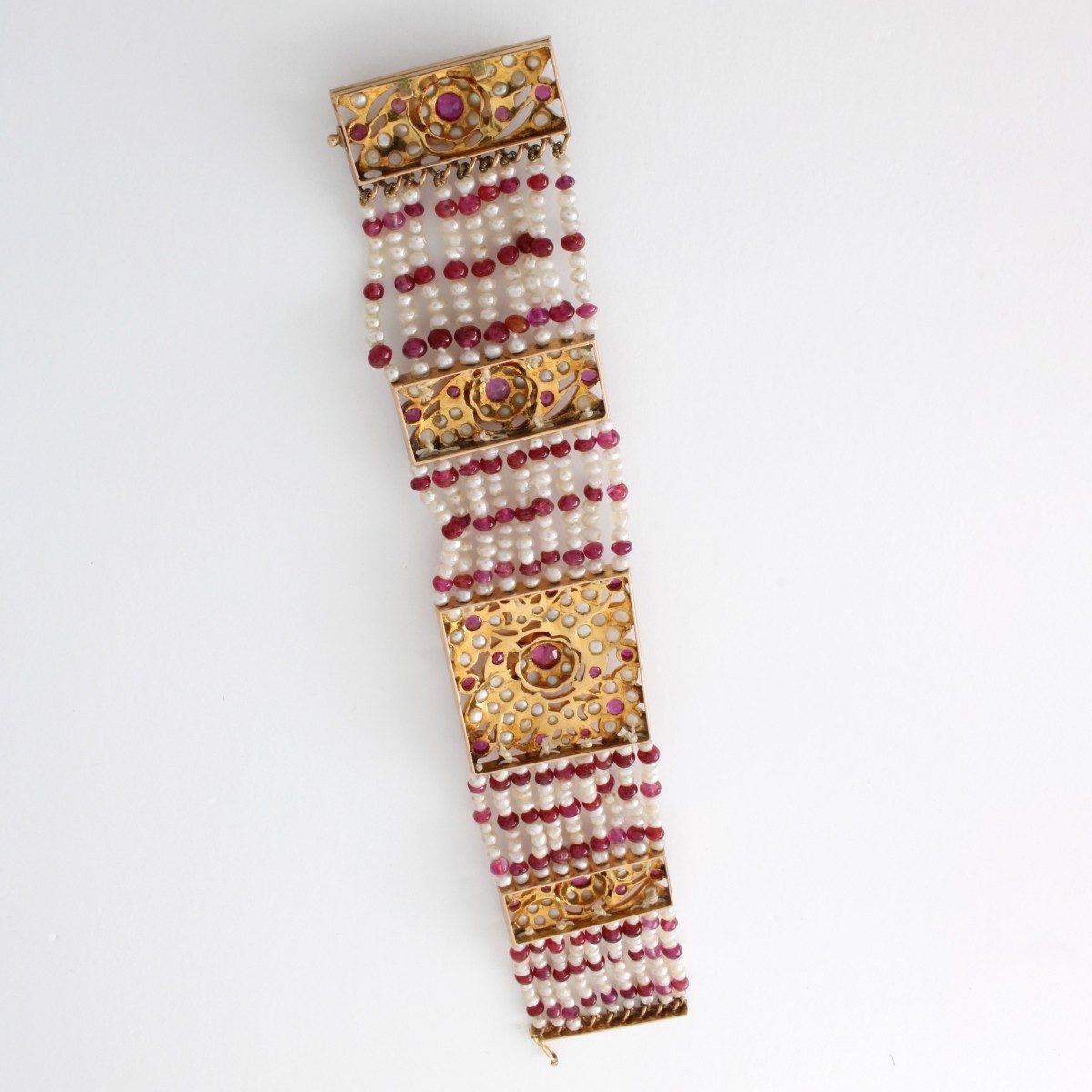 Ruby, Pearl and 14K Bracelet