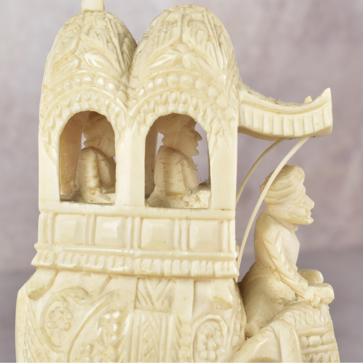 Indian Carving of an Elephant with Howdah | Kodner Auctions