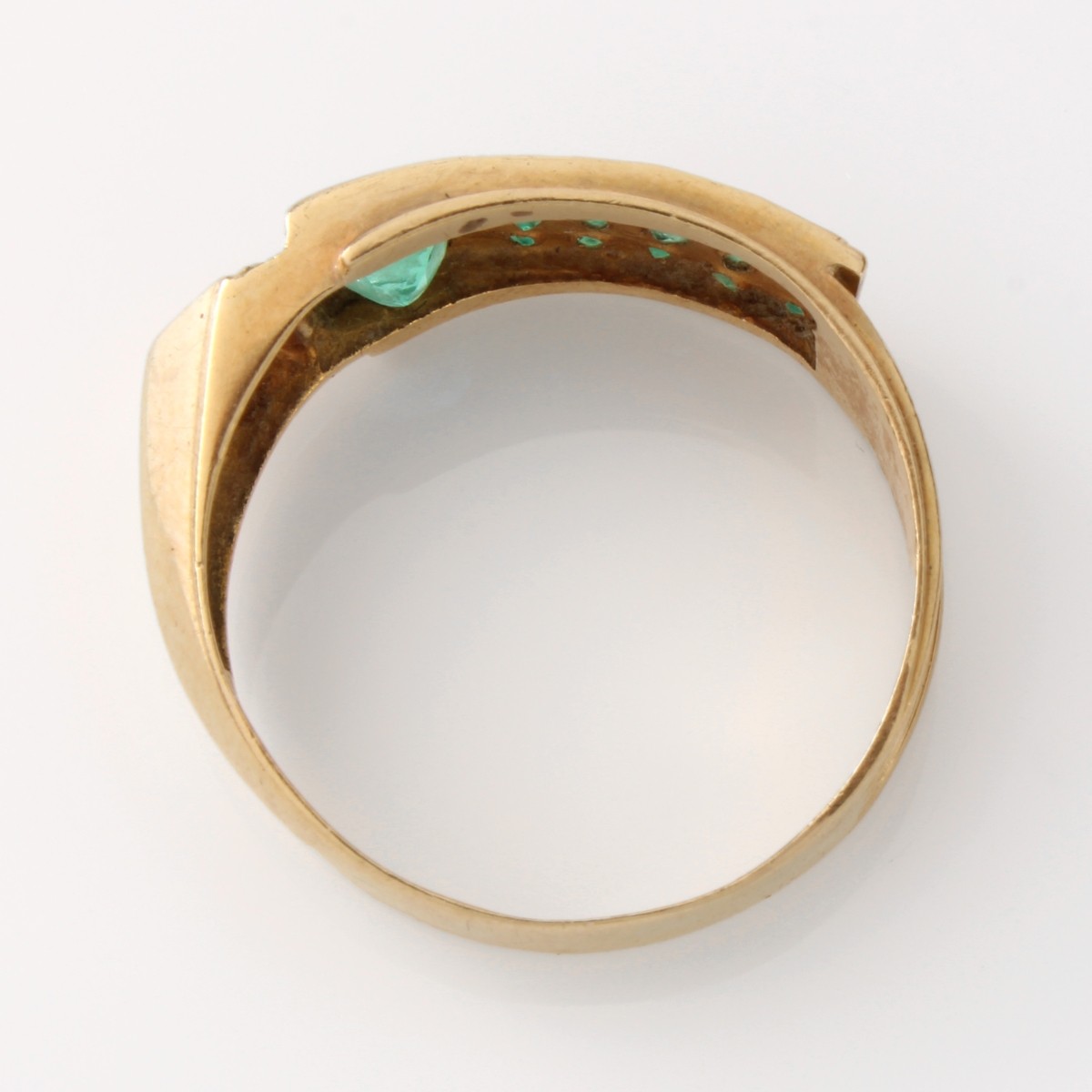 Emerald, Diamond and 14K Ring