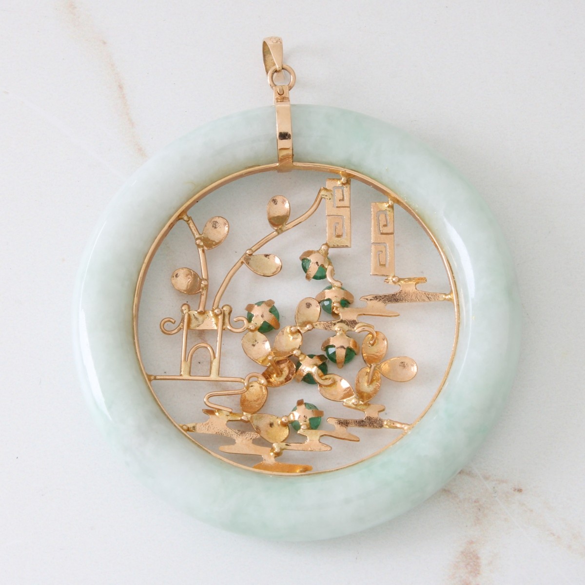 Jade and 14K Pendant