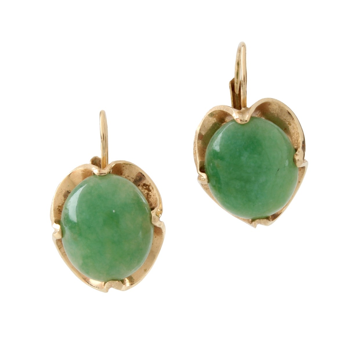 Jade and 14K Earrings