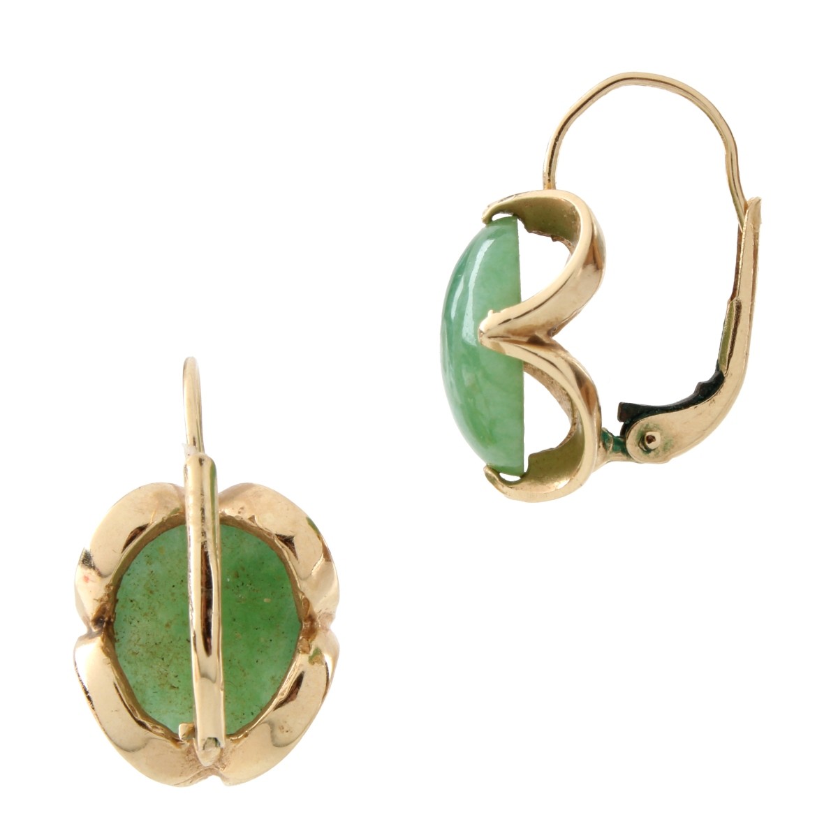 Jade and 14K Earrings