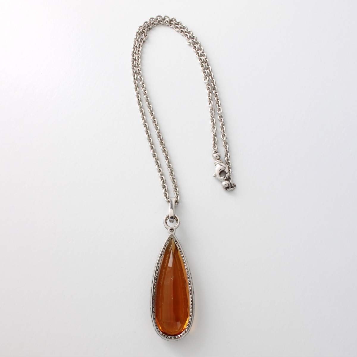 Citrine, Diamond and 18K Necklace