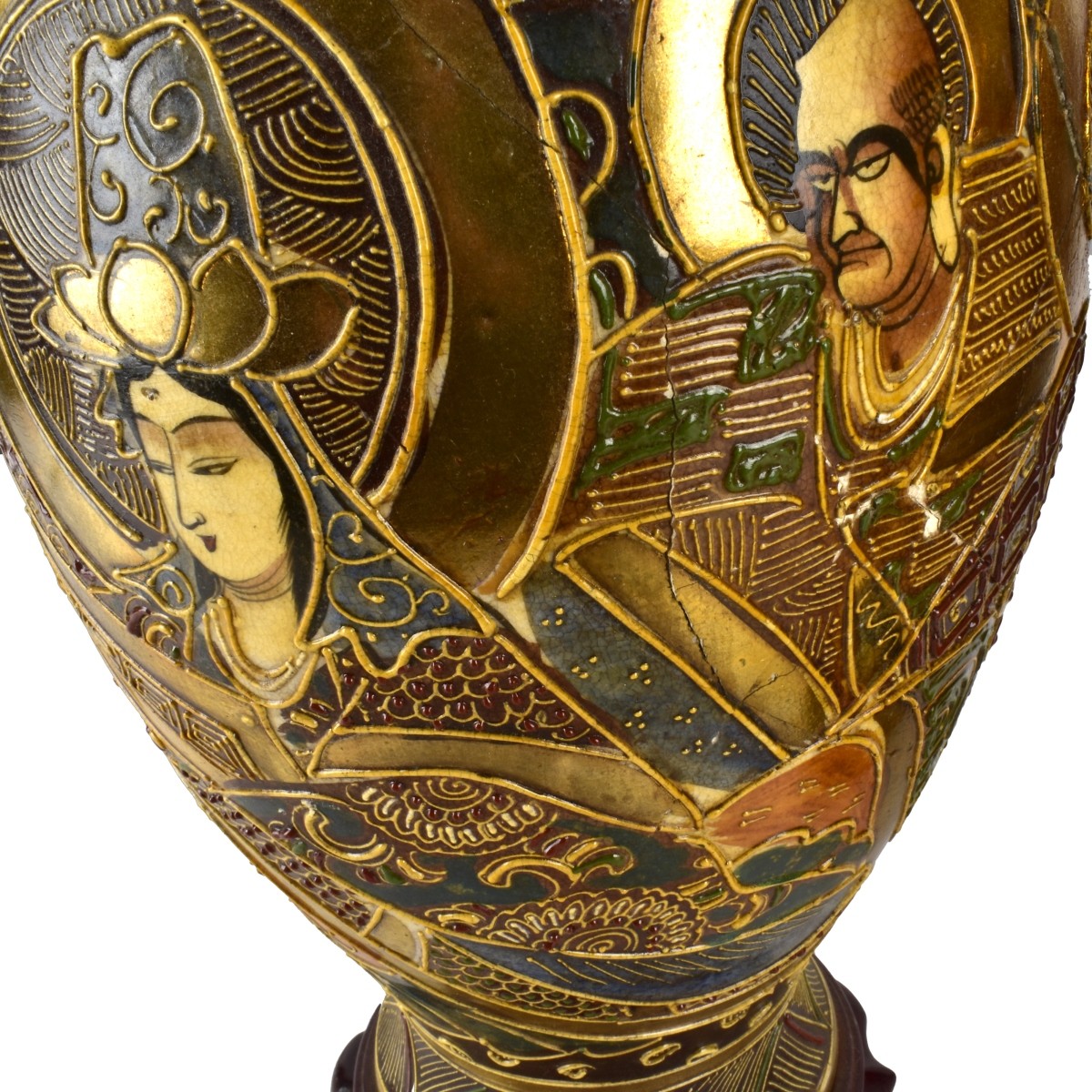 Pair of Antique Japanese Satsuma Lamps