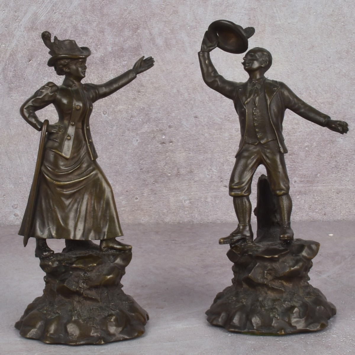 Antique Victorian Bronze Couple