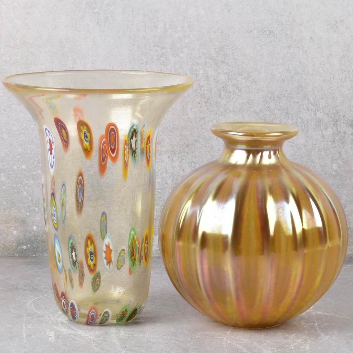 Vintage Art Deco Style Glass Vases