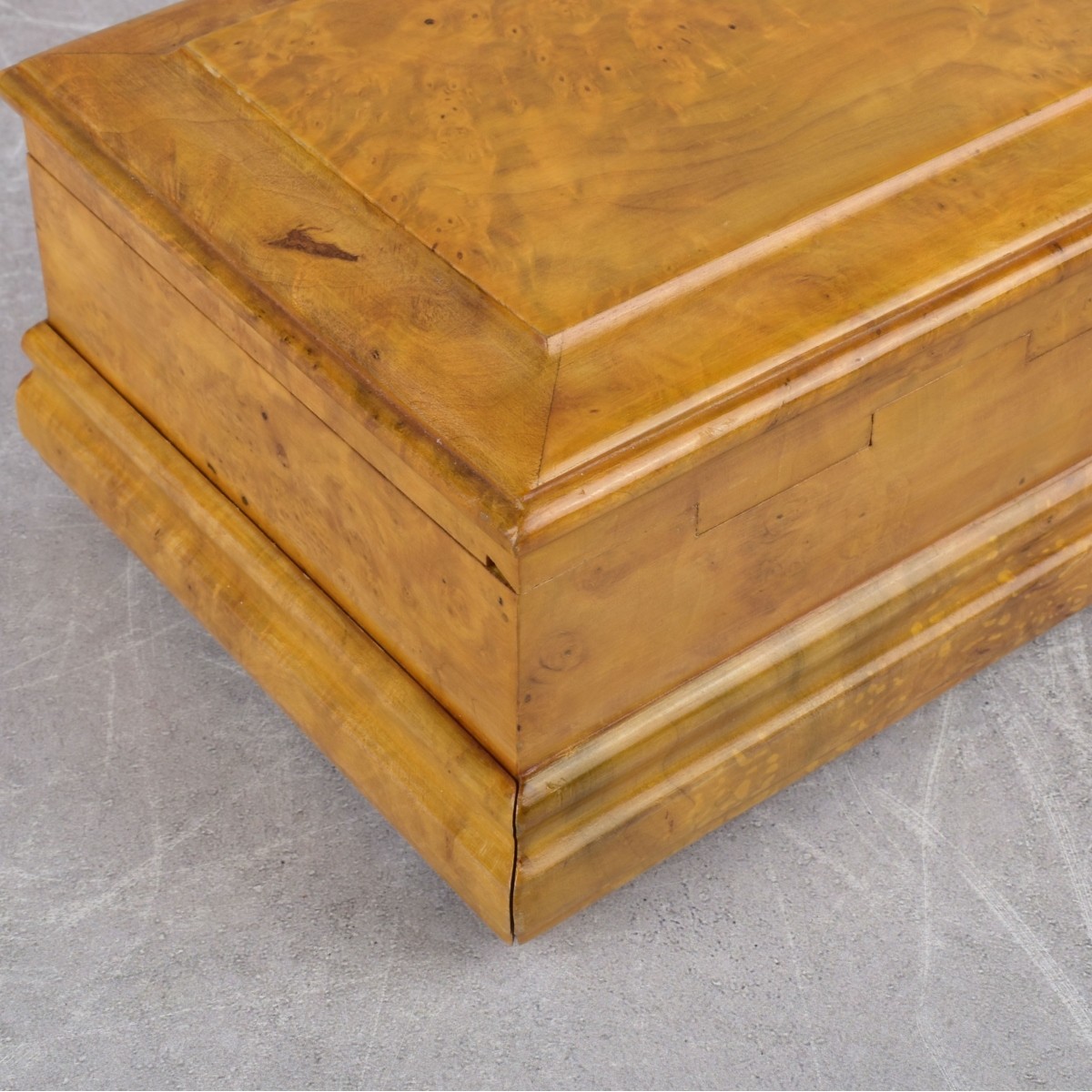 Burl Wood Hinged Boxes with Secret Drawers
