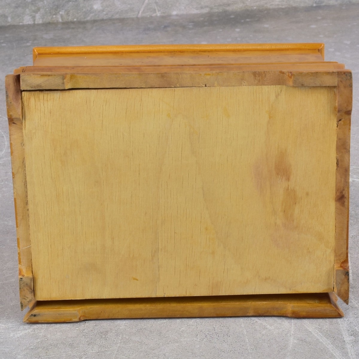 Burl Wood Hinged Boxes with Secret Drawers