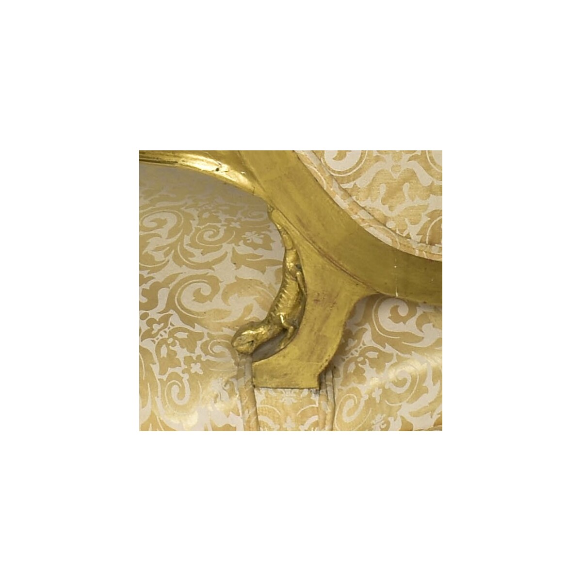 Antique Gilt Wood Figural Carved Arm Chair