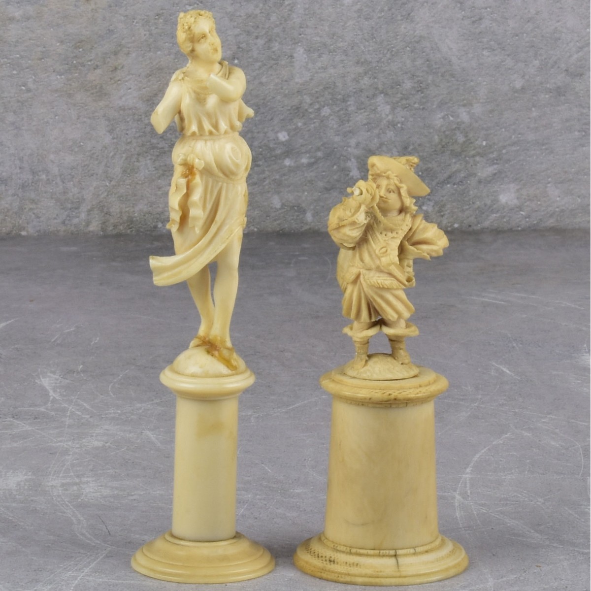 Antique Continental Carvings of Standing Figures