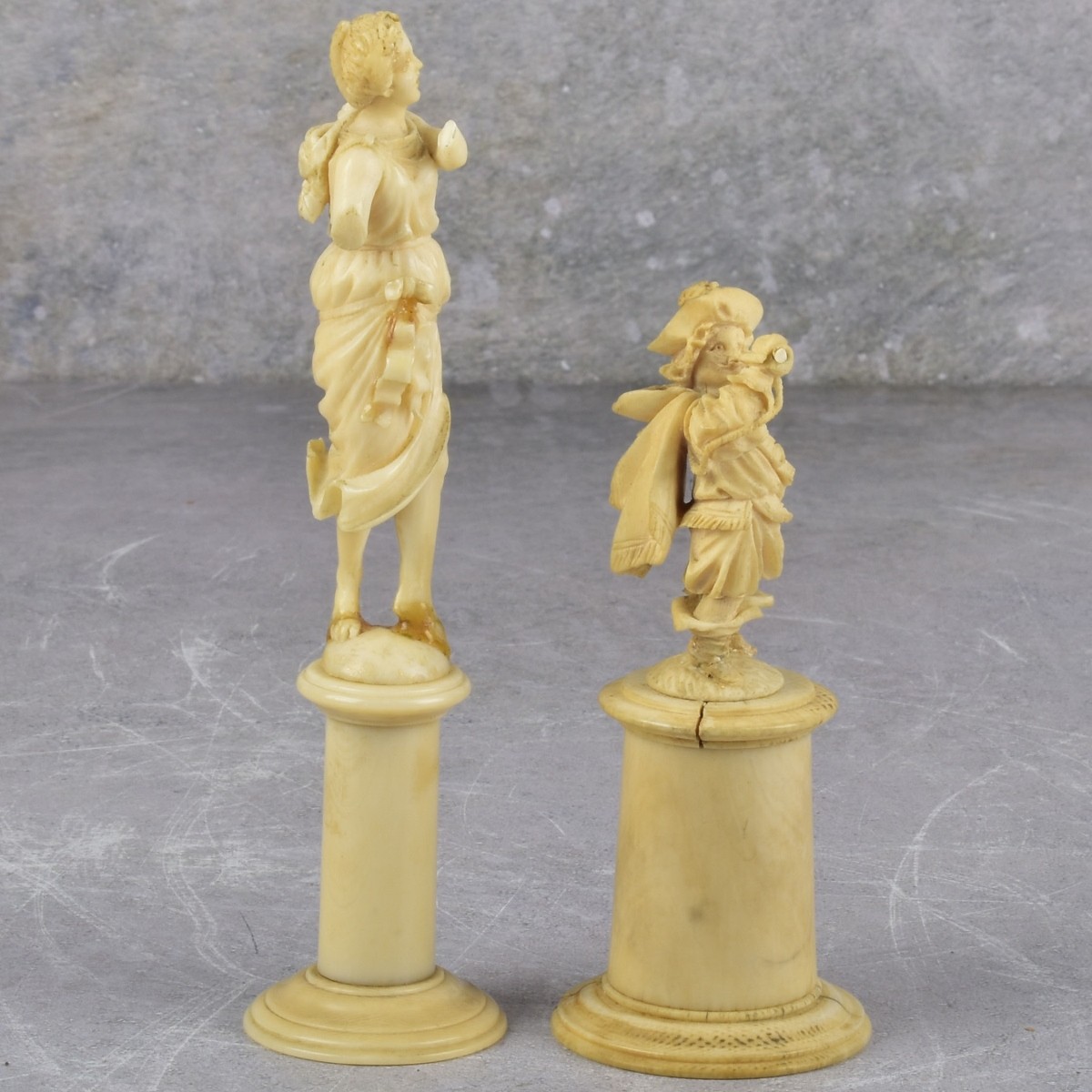 Antique Continental Carvings of Standing Figures