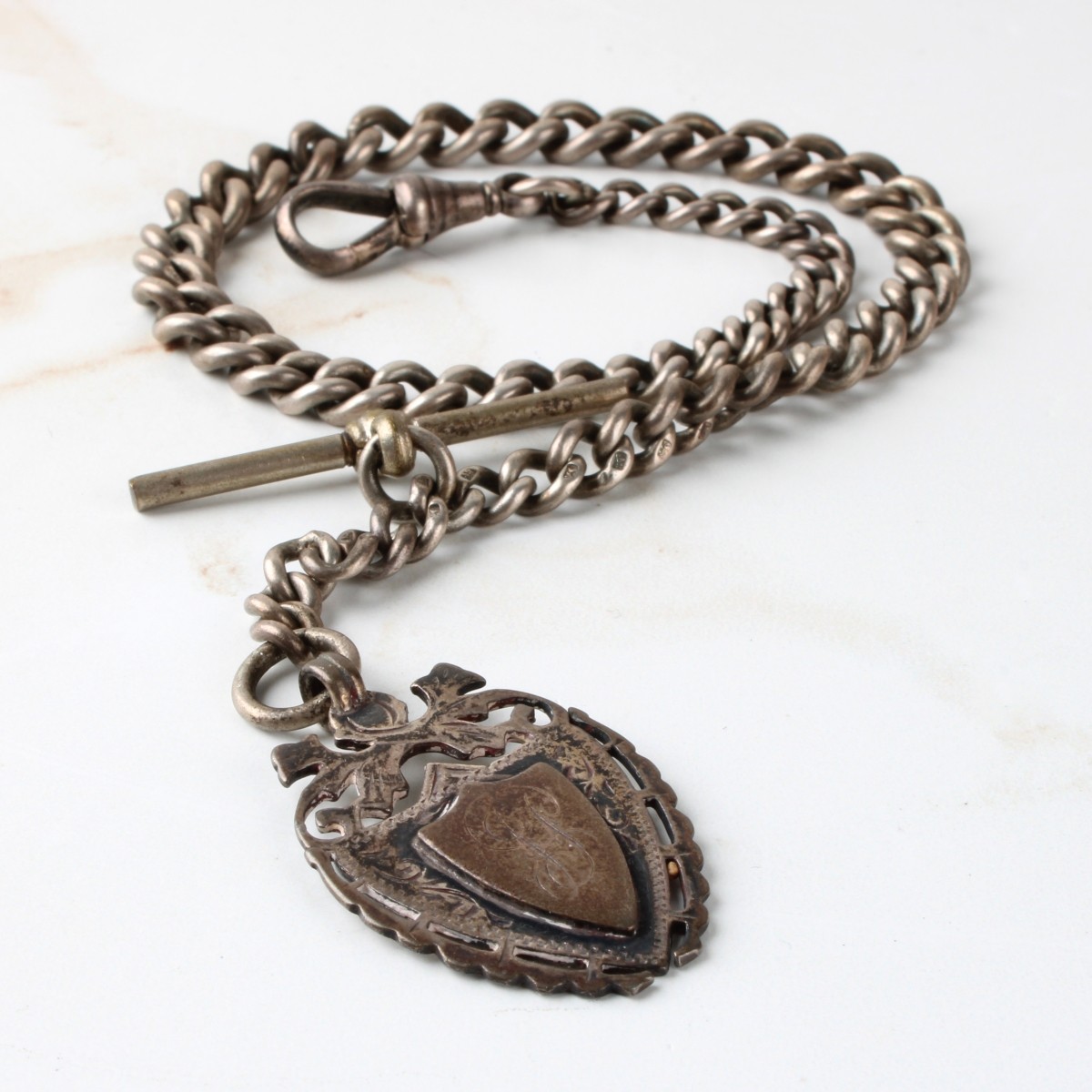 English Silver Watch Fob and Charm