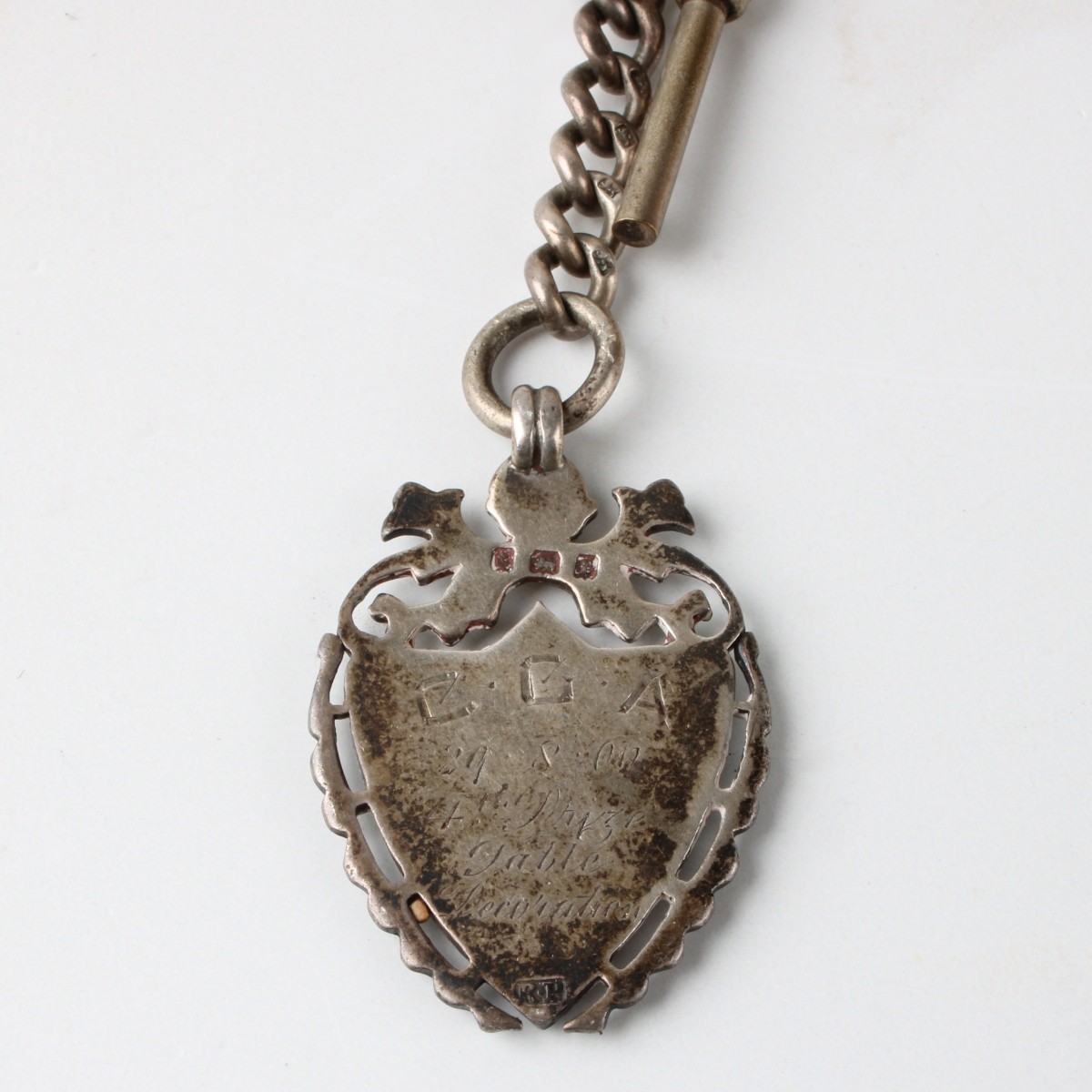 English Silver Watch Fob and Charm