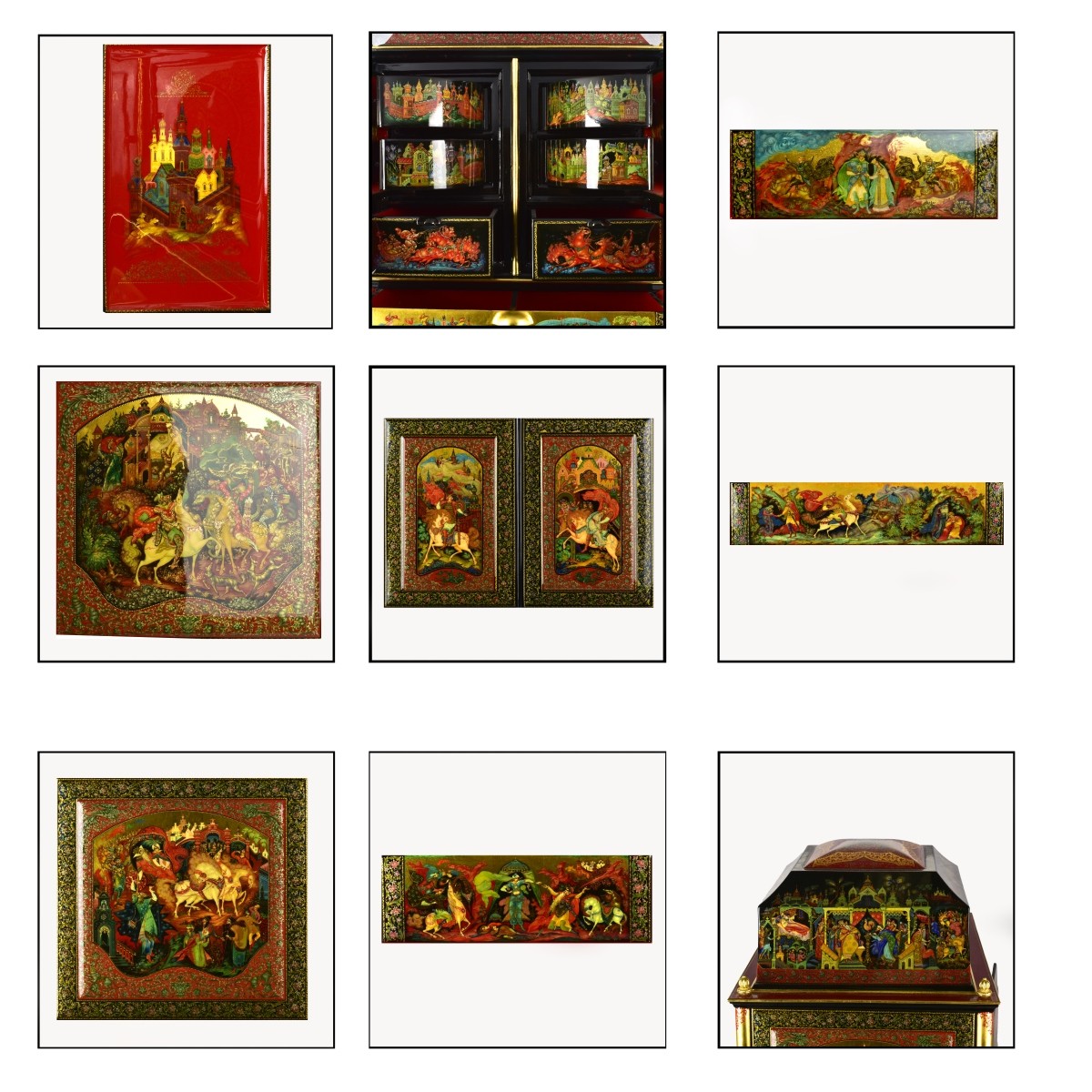 Important Russian Lacquered Cabinet