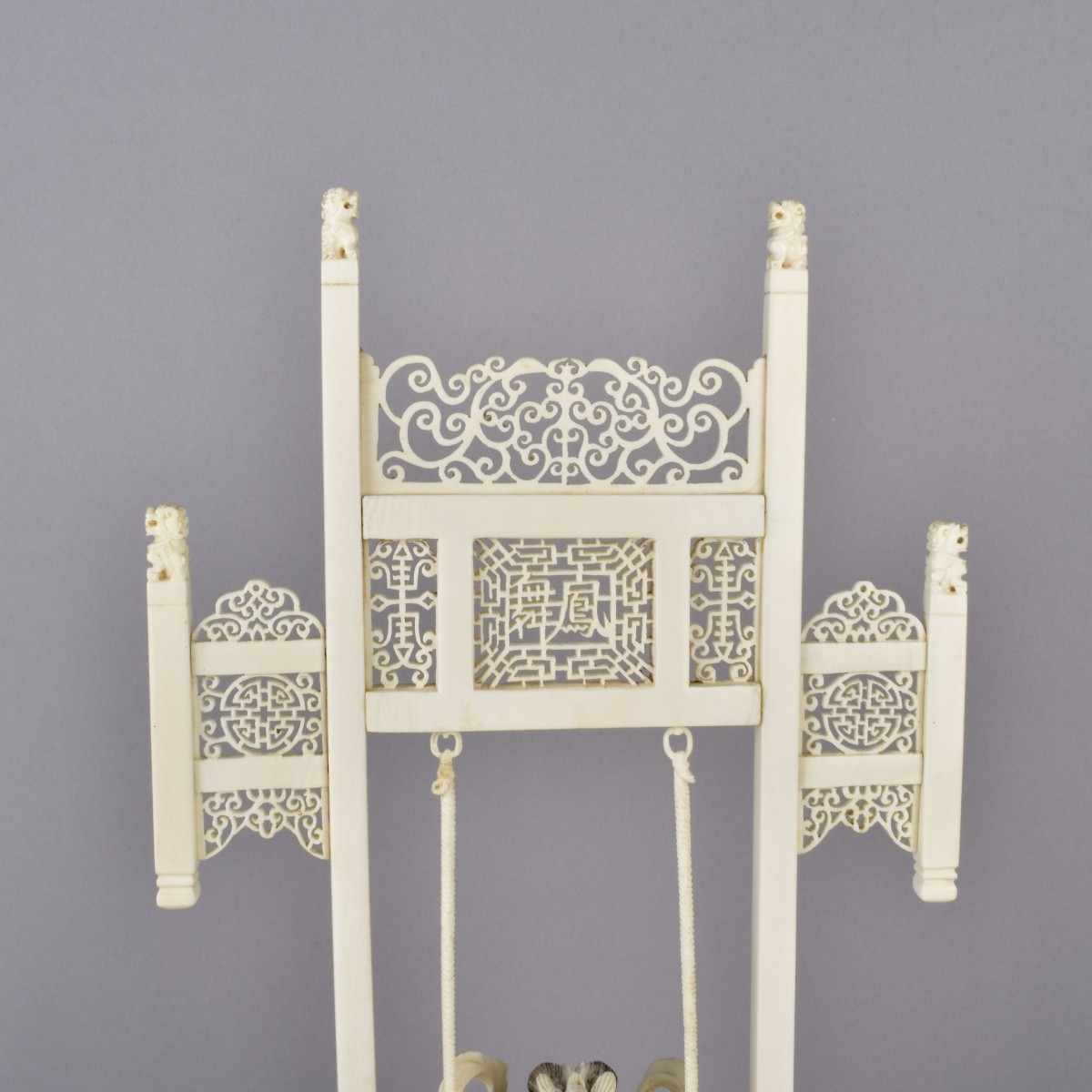 Chinese Carved Figure of Mother in Swing