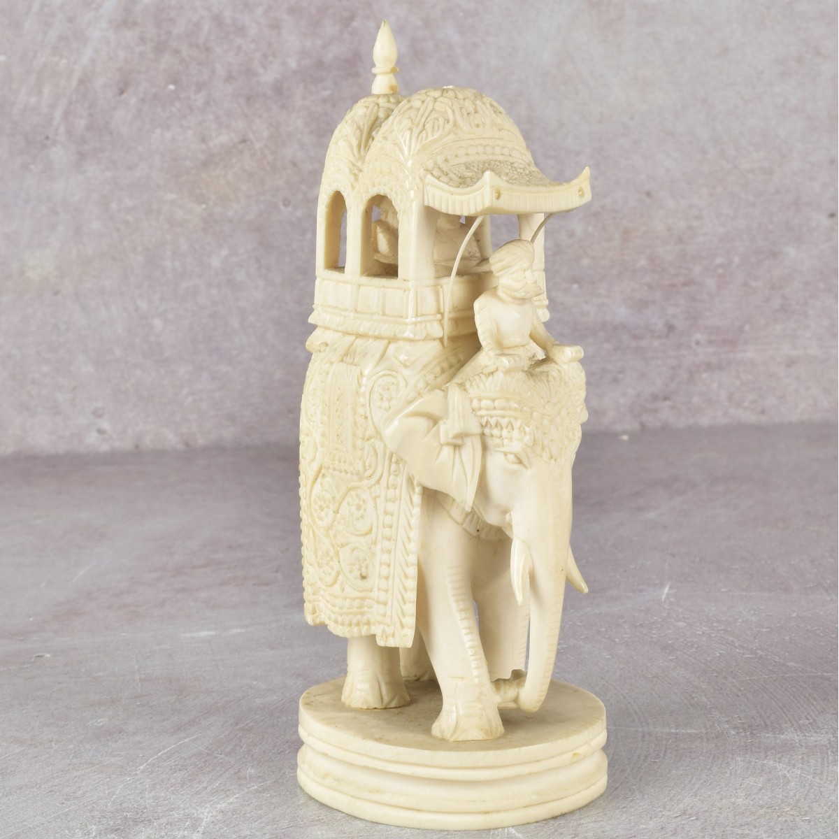 Indian Carving of an Elephant with Howdah