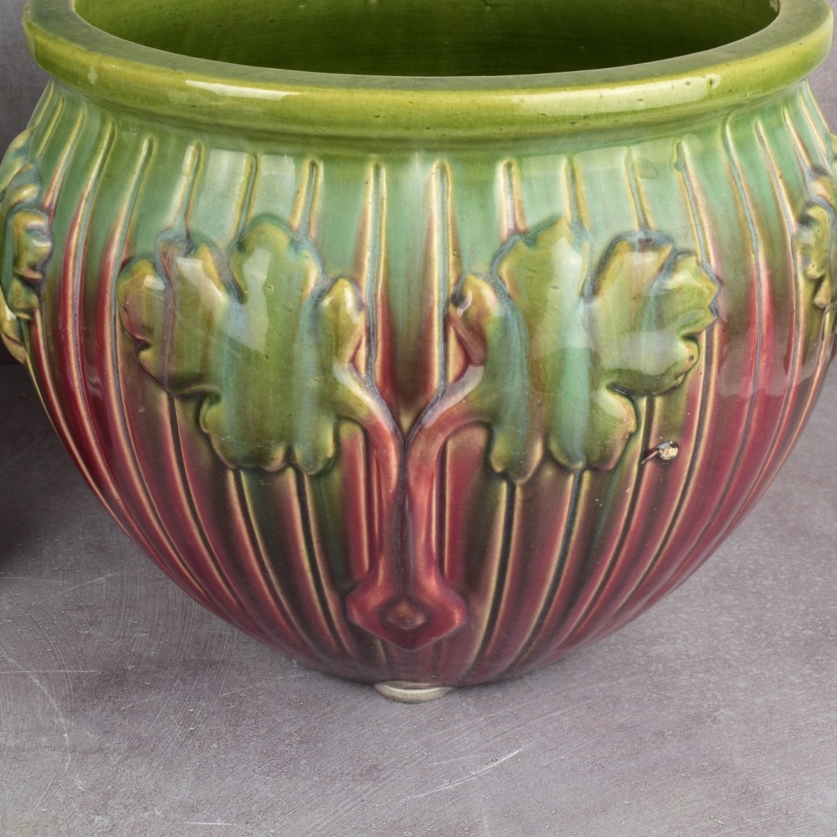 Majolica Pedestal and Jardinieres