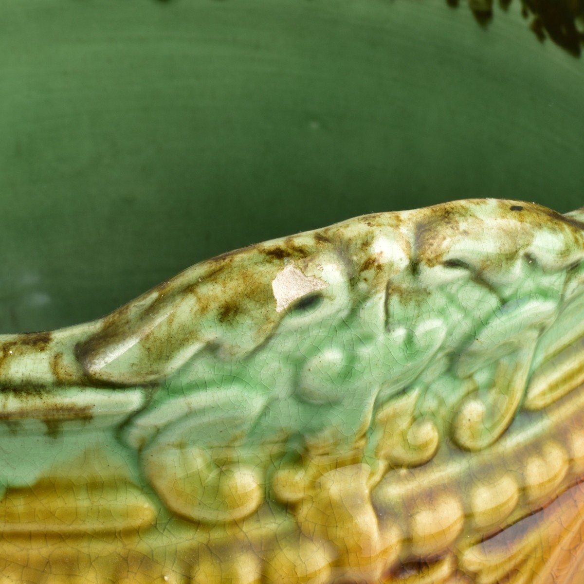 Majolica Pedestal and Jardinieres