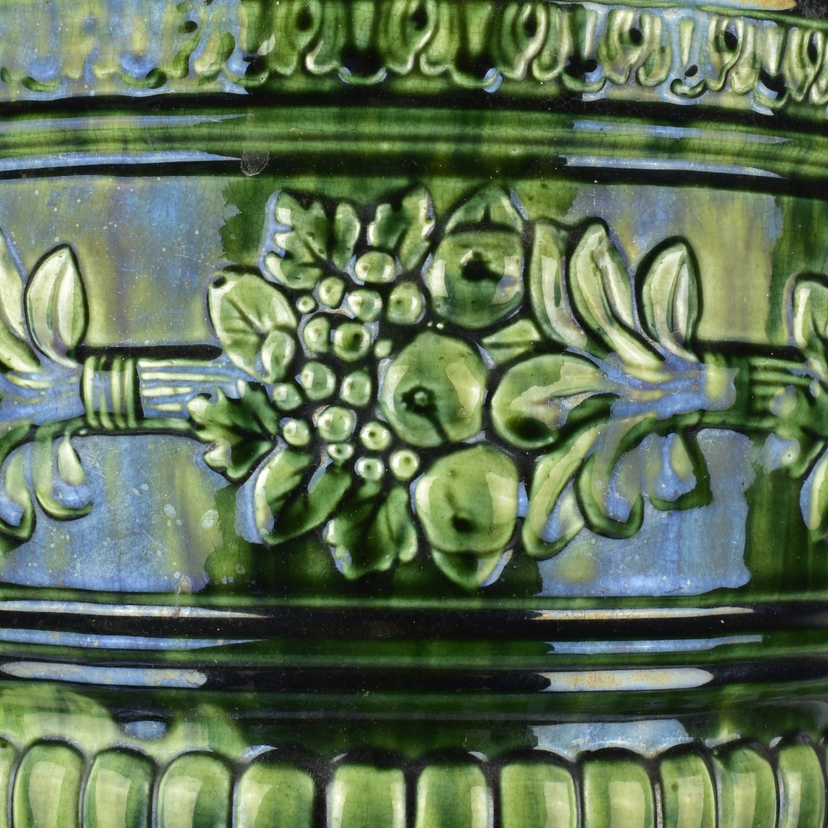 Majolica Pedestal and Jardinieres