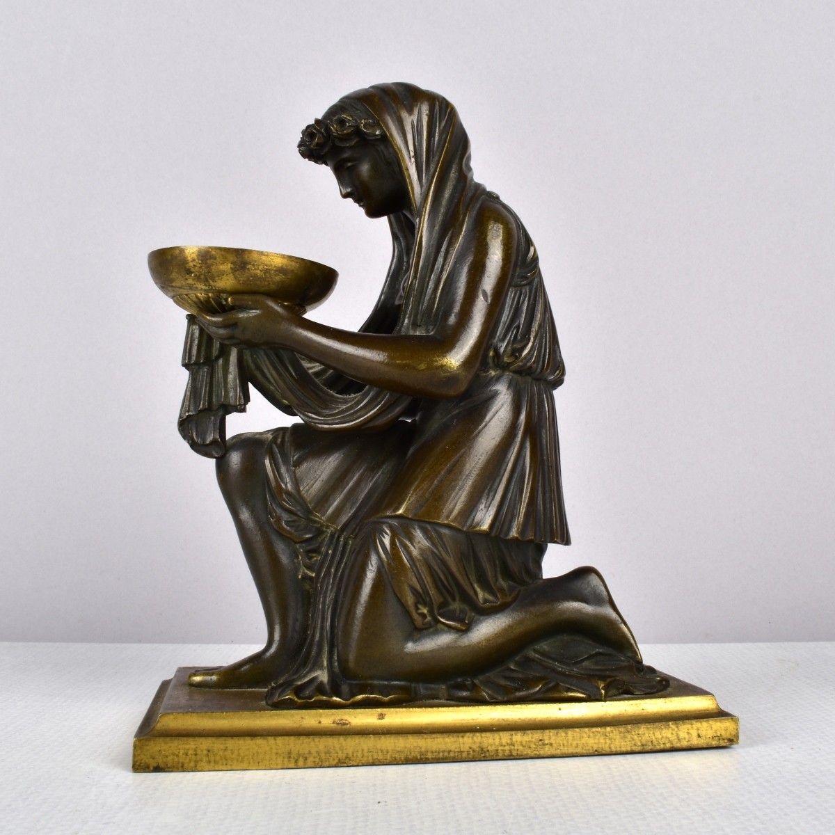 Bronze Lady Kneeling with Bowl