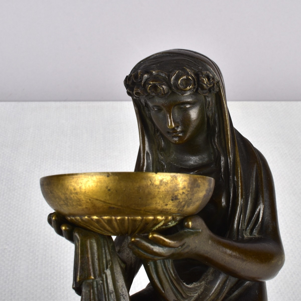 Bronze Lady Kneeling with Bowl