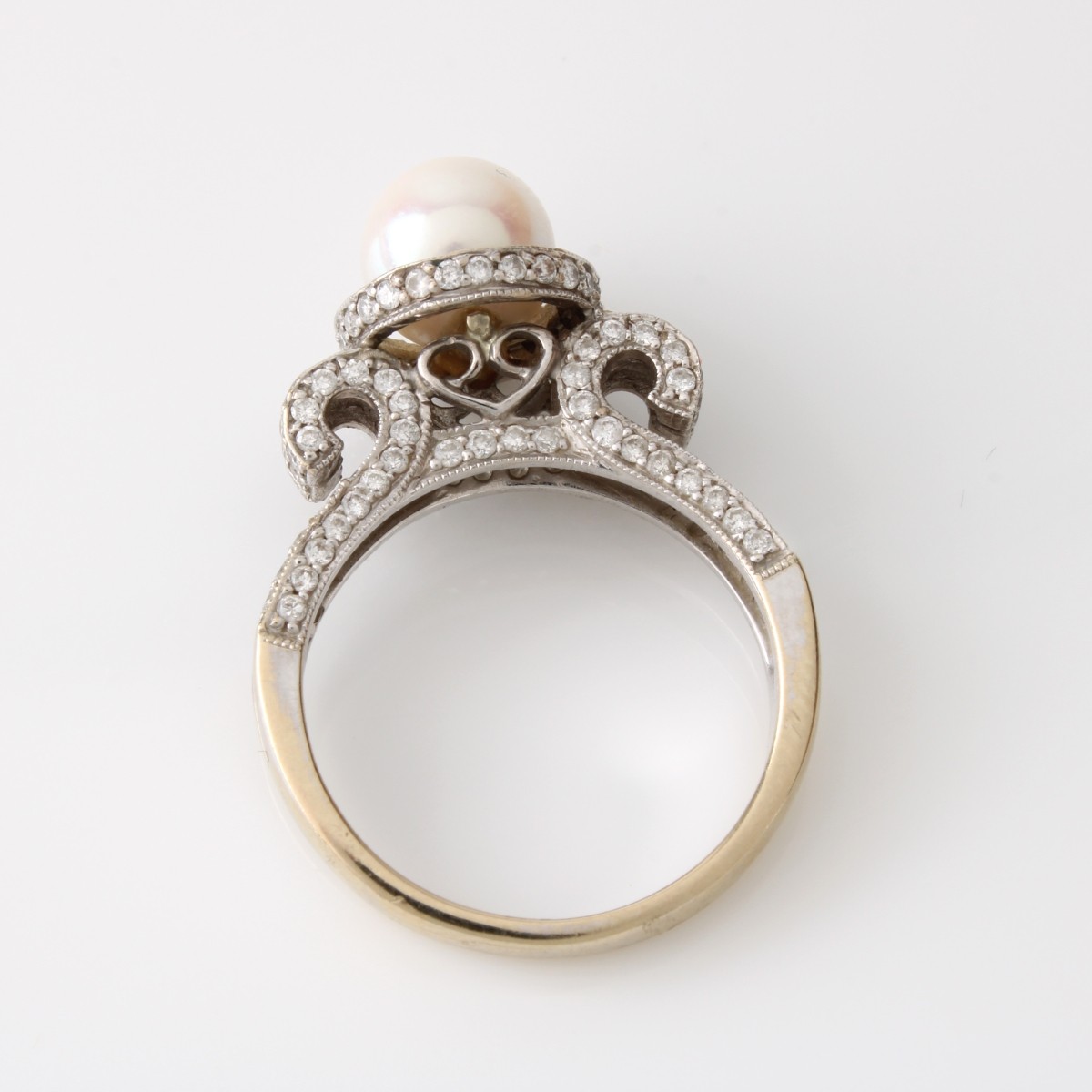 Pearl, Diamond and 18K Ring