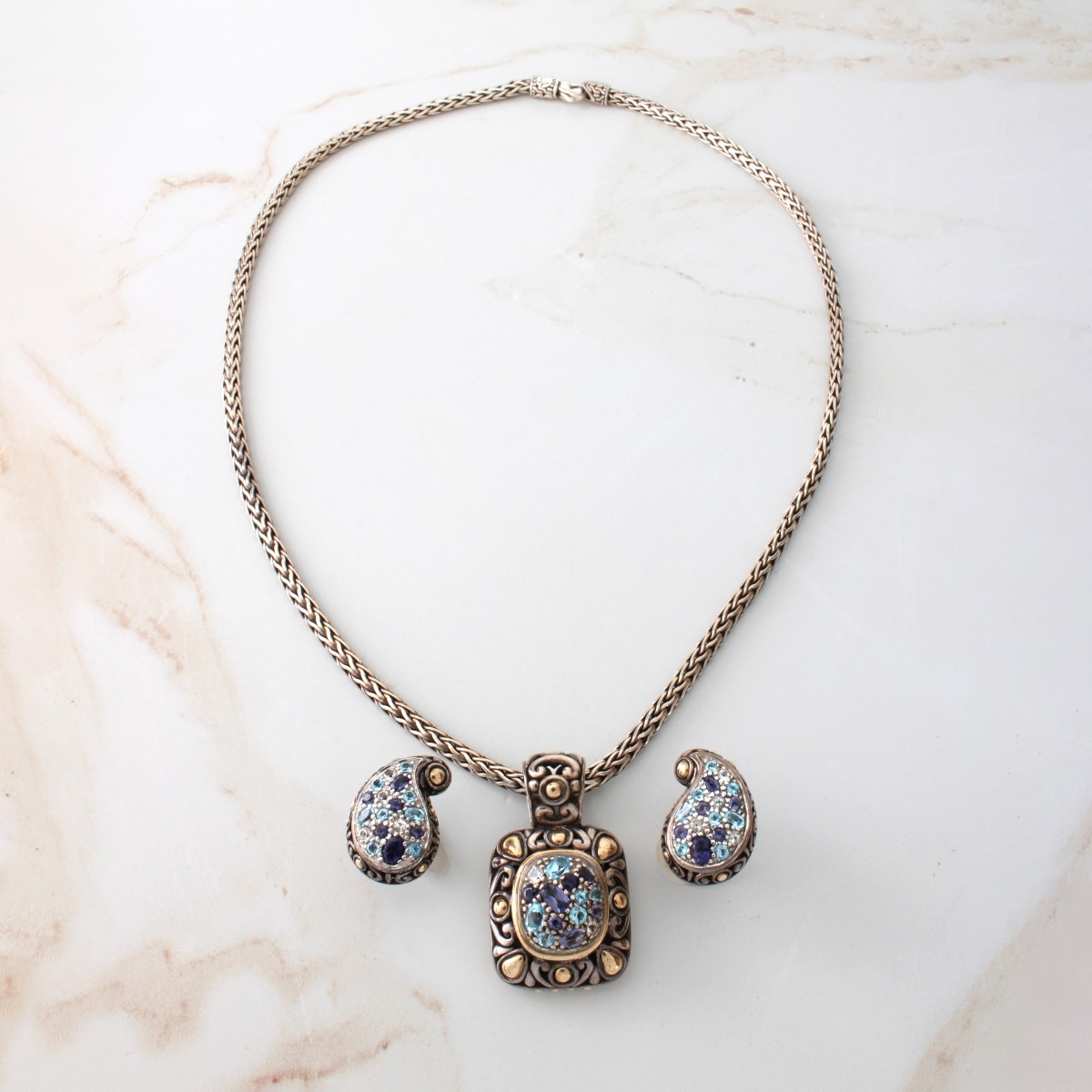 John Hardy Necklace and Earrings Suite