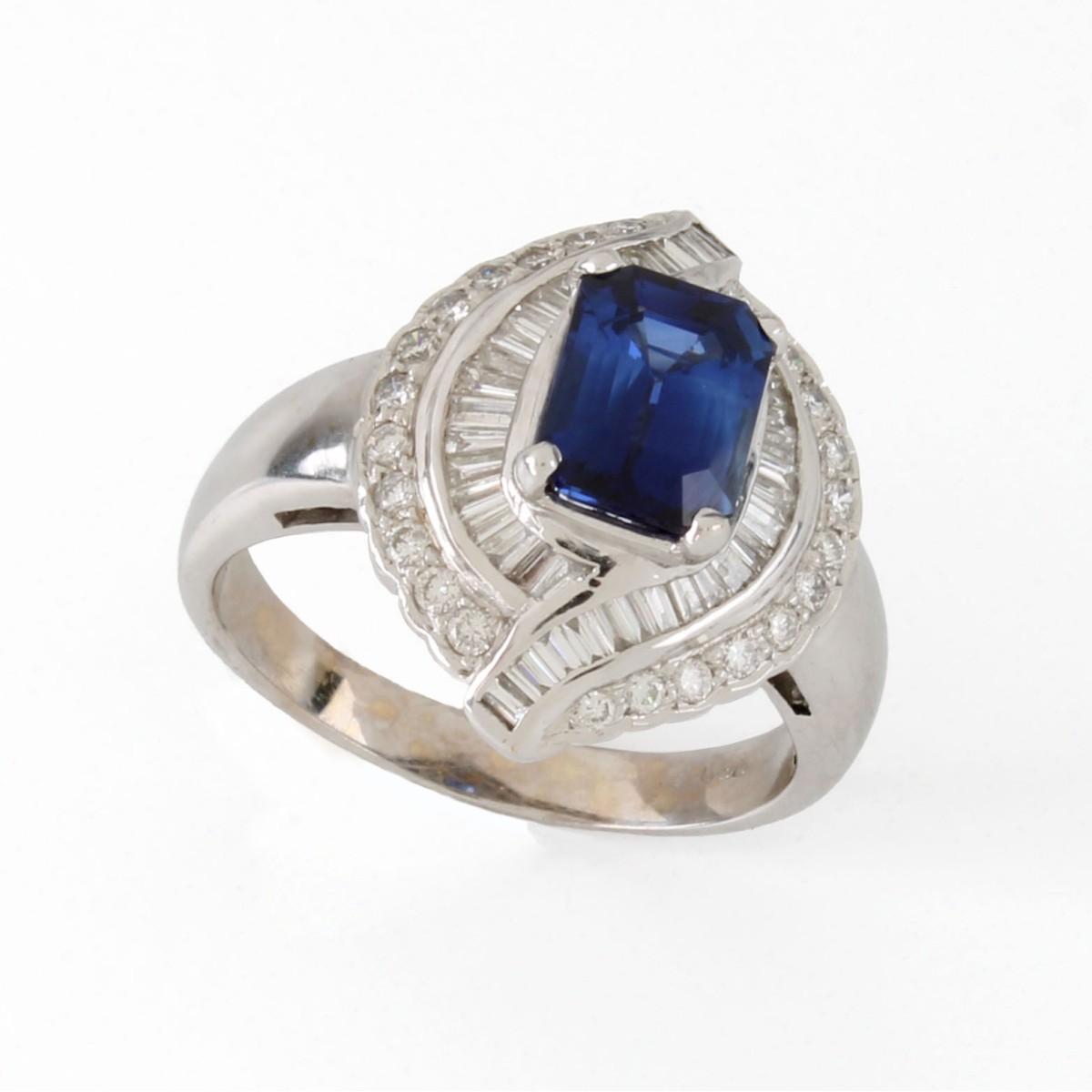 Sapphire, Diamond and 18K Ring