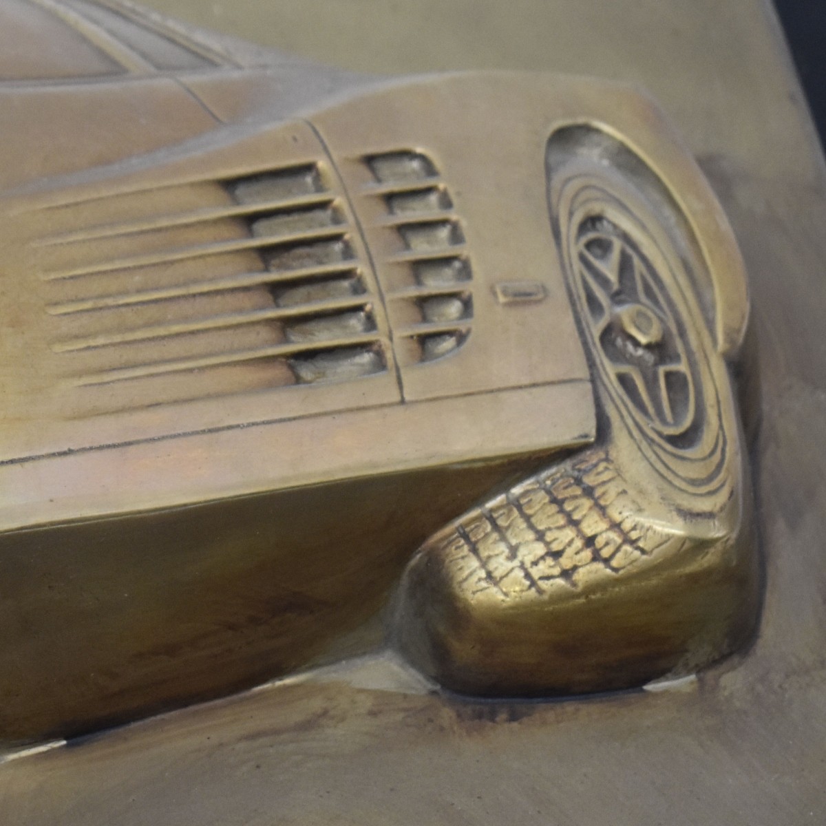 Ferrari Testarossa Gold Patinated Bronze Plaque